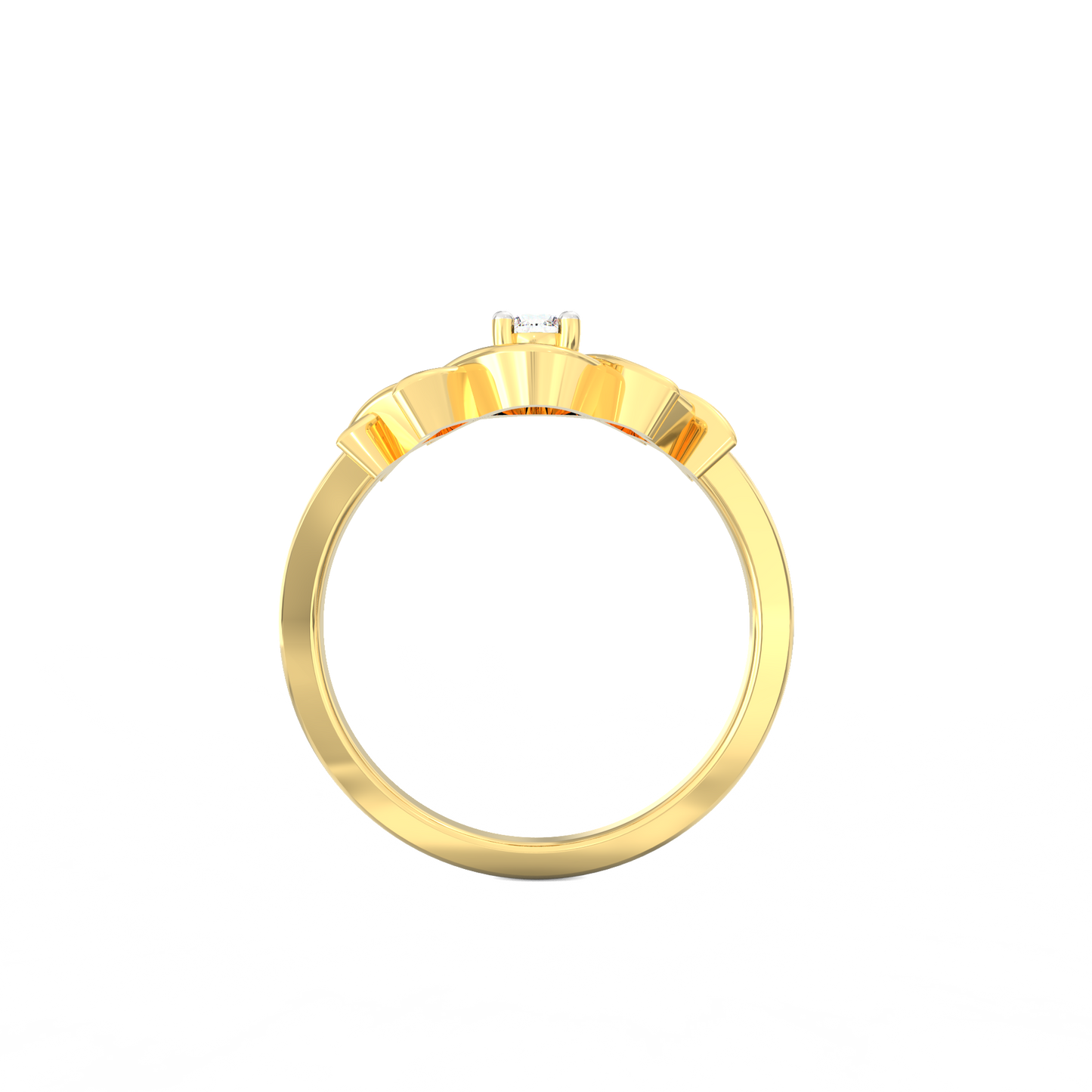Twist Lace Solitaire Ring in 925 Silver and 18K Gold Plated