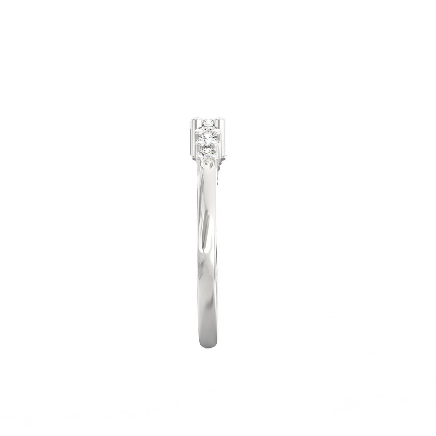 Tapered Diamond Band in 925 Silver with Lab-Grown Sparkle