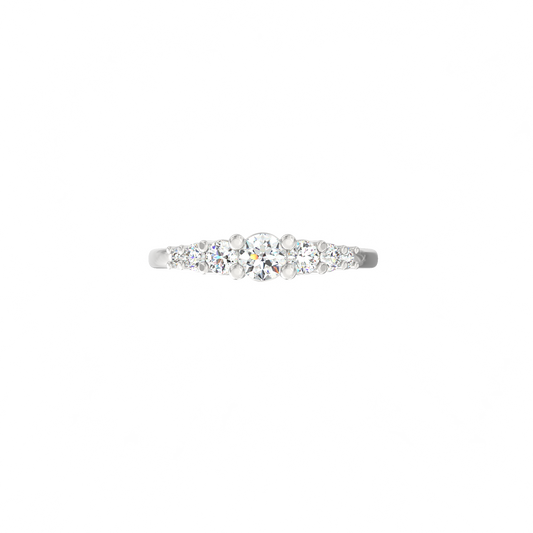 Tapered Diamond Band in 925 Silver with Lab-Grown Sparkle