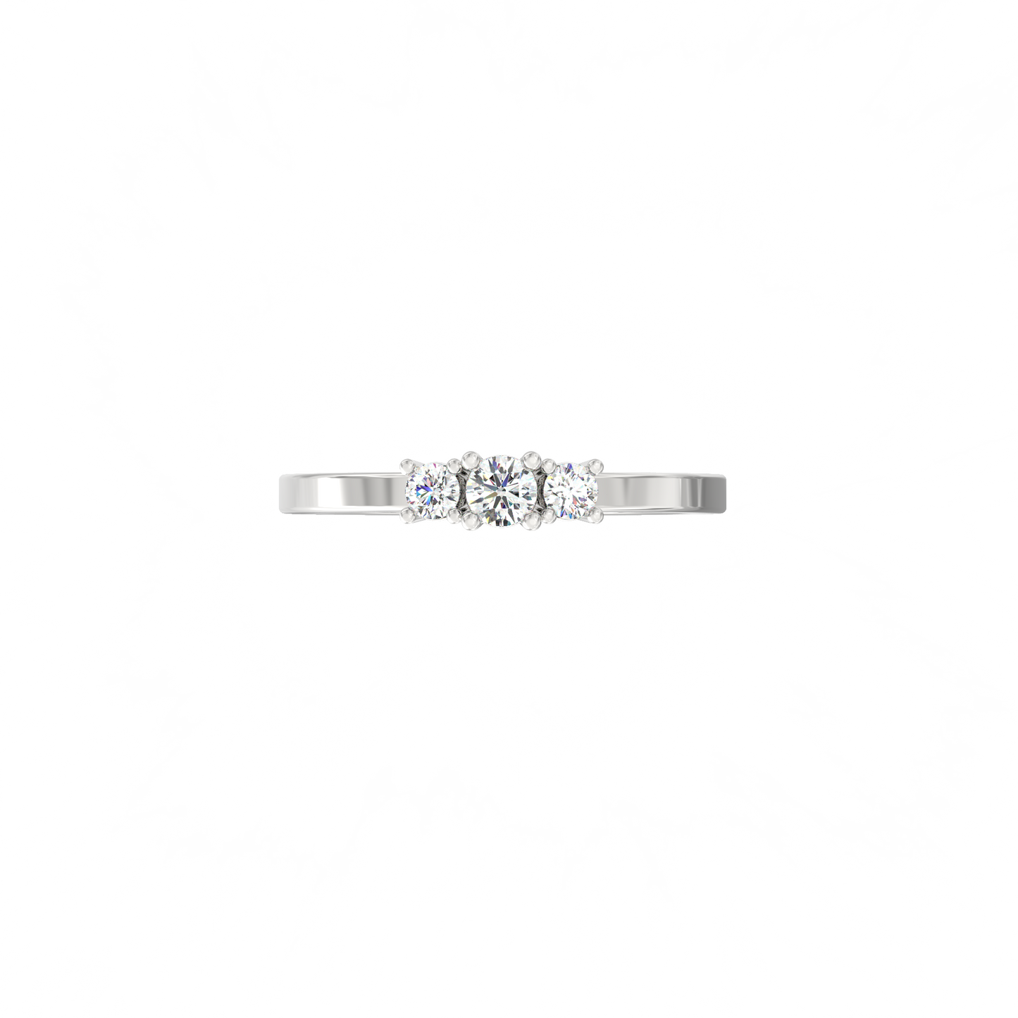 Three Spark Labgrown Diamond Ring in 925 Sterling Silver