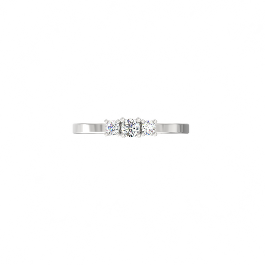 Three Spark Labgrown Diamond Ring in 925 Sterling Silver