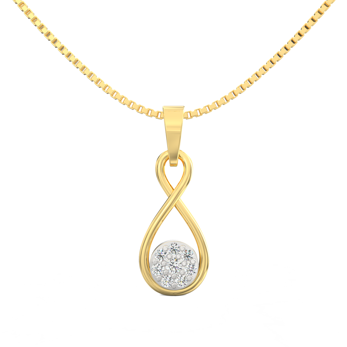 Infinity Cluster Pendant in 925 Silver with 18K Micron Gold Plating