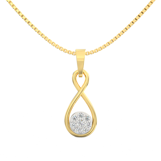 Infinity Cluster Pendant in 925 Silver with 18K Micron Gold Plating
