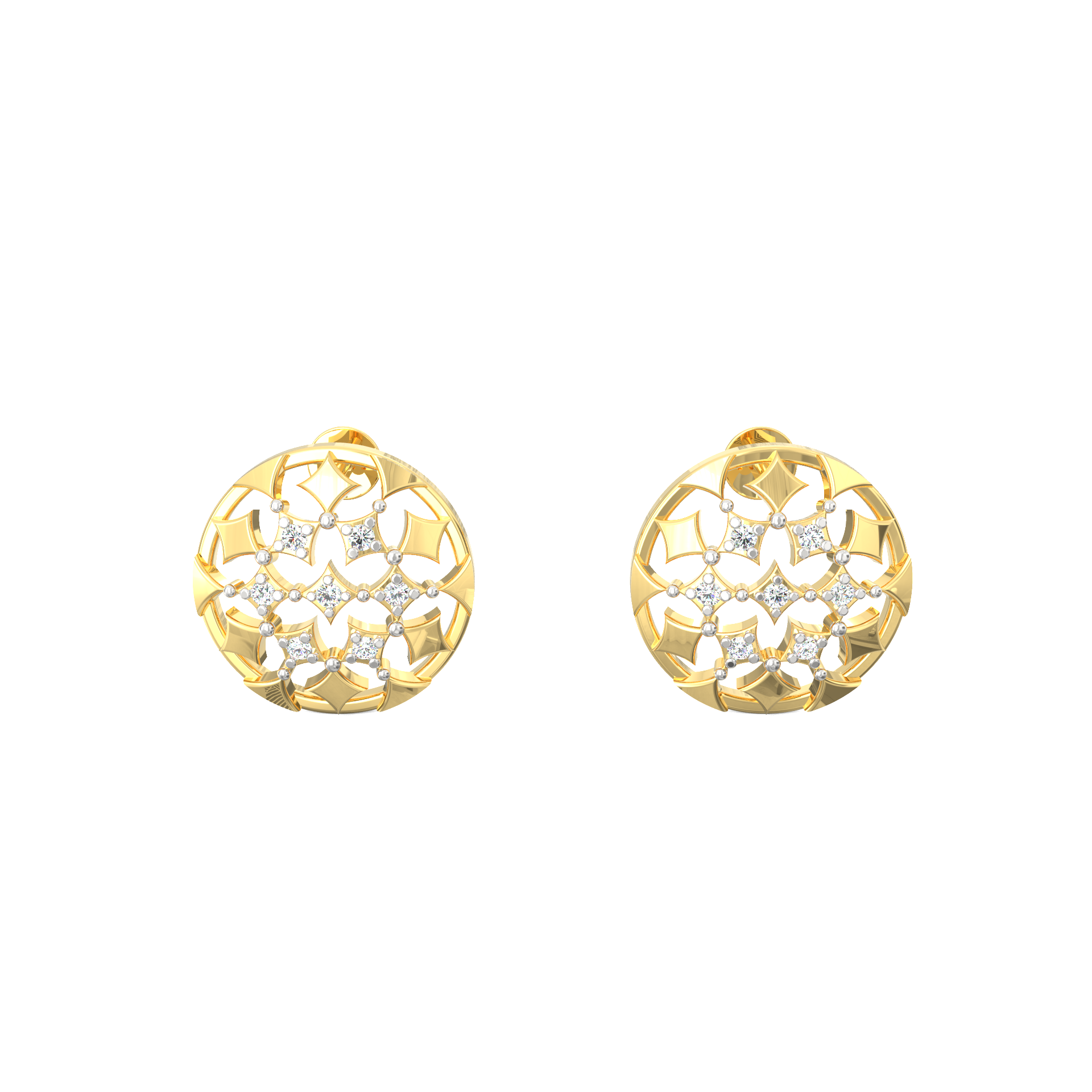 Dahlia 925 Silver Earrings with Lab-Grown Diamonds 18K Micron Plated