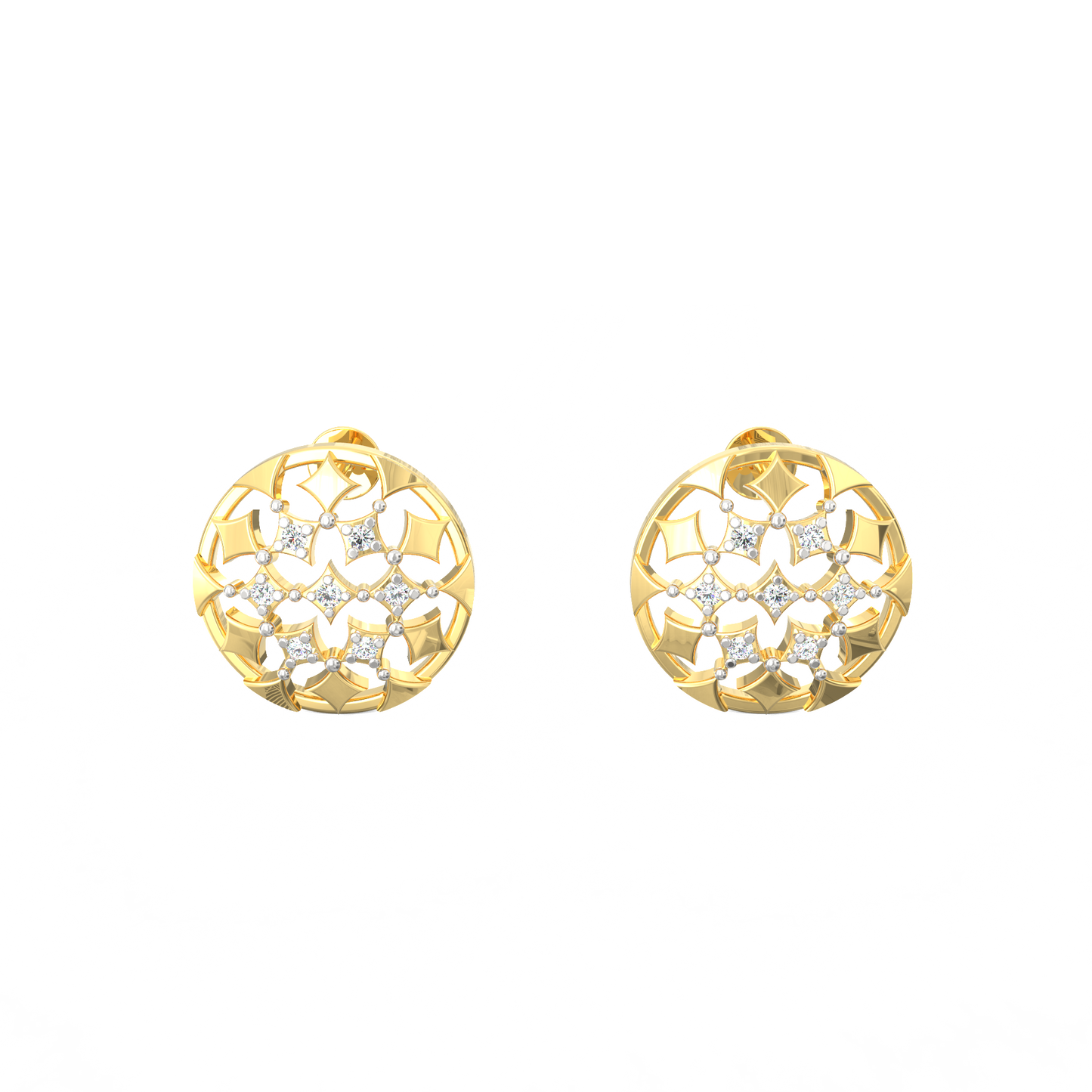 Dahlia 925 Silver Earrings with Lab-Grown Diamonds 18K Micron Plated