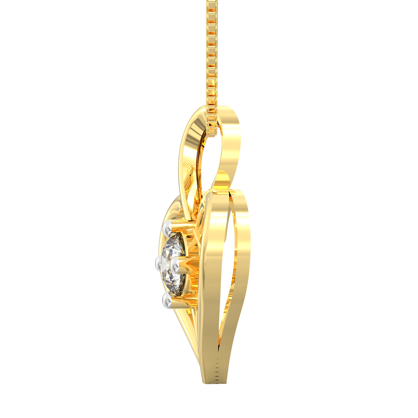 Heartfelt Solitaire Pendant in 18K Micron Plated Gold with 0.22 Ct Diamond