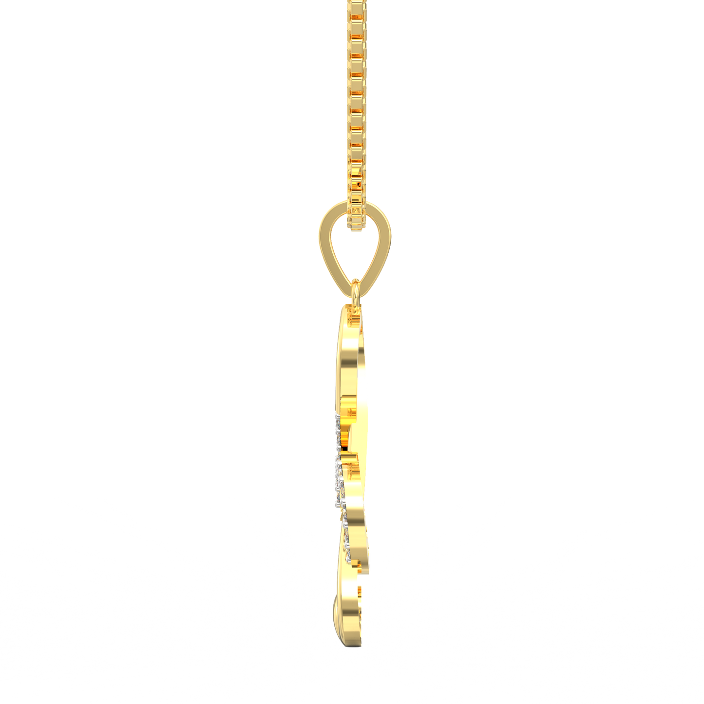 Musical Clef Pendant in 18K Micron Plated 925 Silver with Lab Diamonds