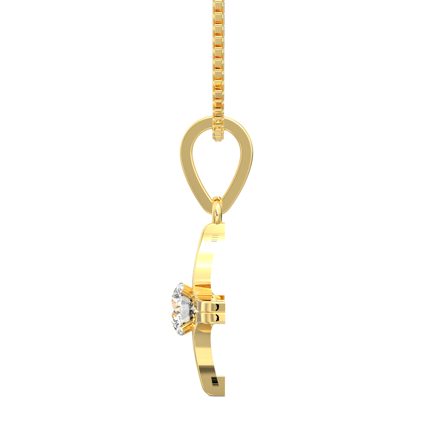 Starbeam Solitaire Pendant with 0.20 Ct Diamond in 18K Gold Micron Plated Finish