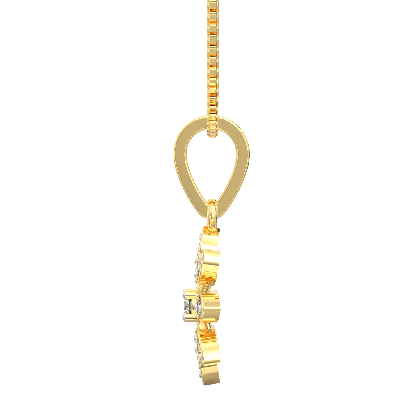 Snowflake Bloom Labgrown diamond Pendant in 925 Silver with 18K Micron Gold Plating