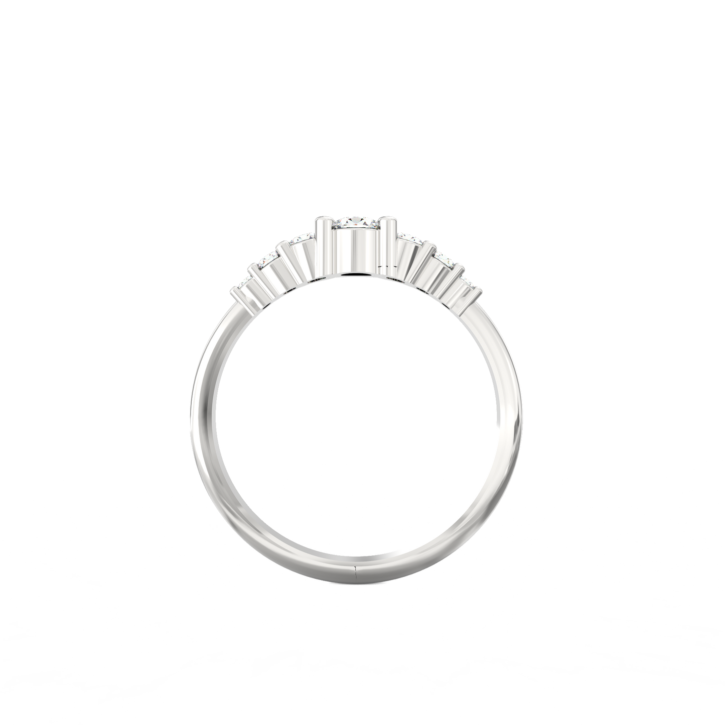 Tapered Diamond Band in 925 Silver with Lab-Grown Sparkle