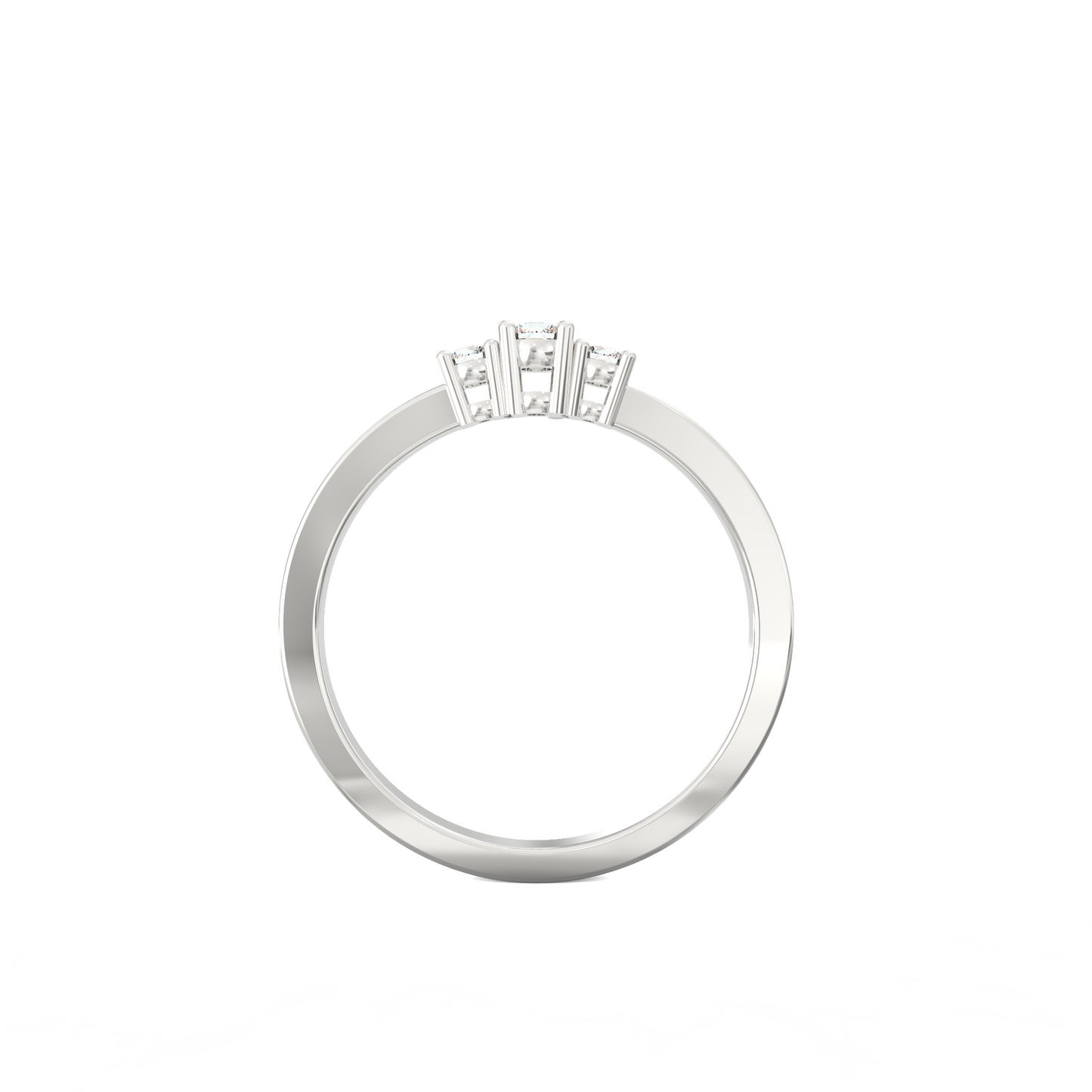 Three Spark Labgrown Diamond Ring in 925 Sterling Silver