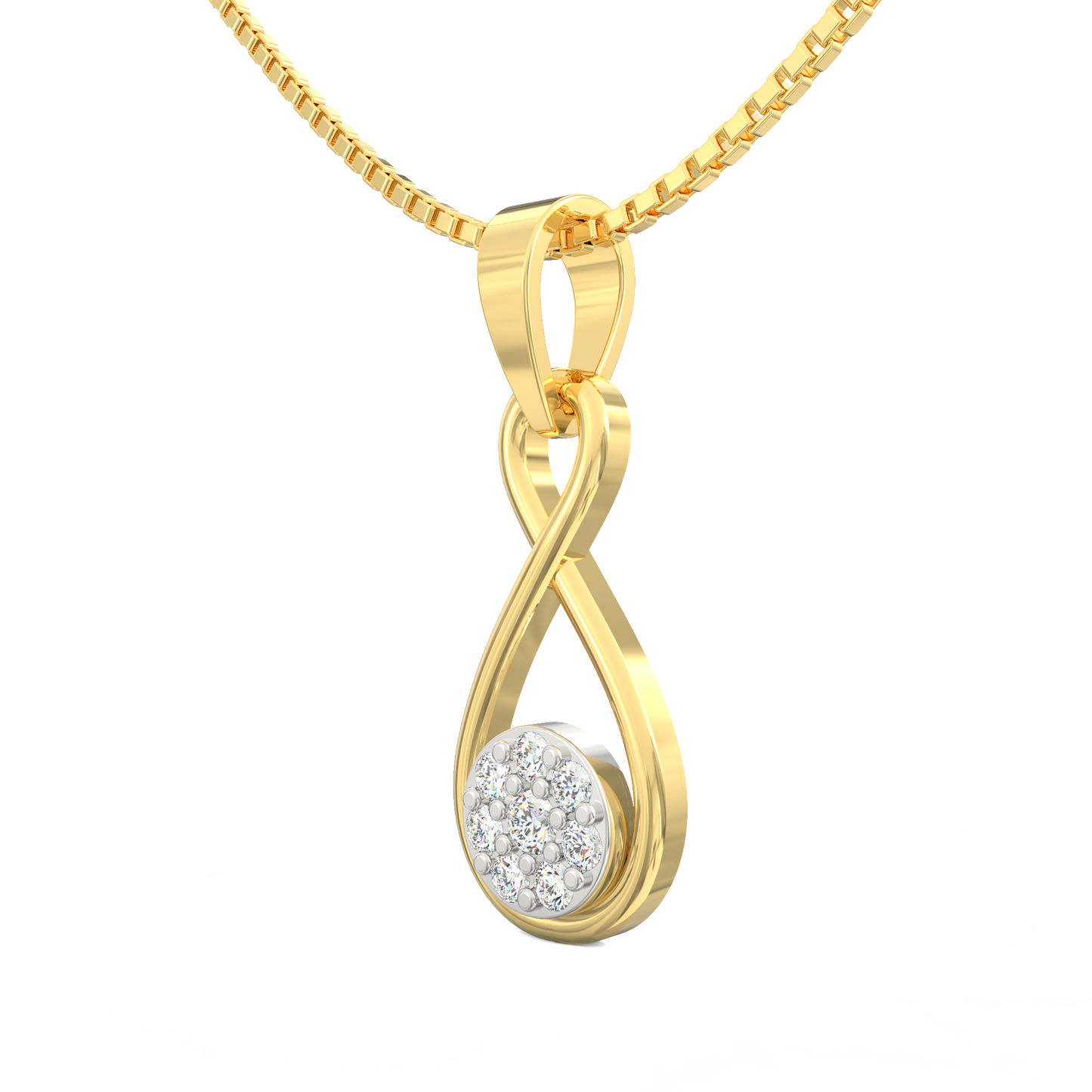 Infinity Cluster Pendant in 925 Silver with 18K Micron Gold Plating
